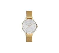 Skagen Montre pour femmes Anita Lille, mouvement à trois aiguilles, boîtier en acier inoxydable doré de 30 mm avec bracelet en maille d'acier inoxydable, SKW2150