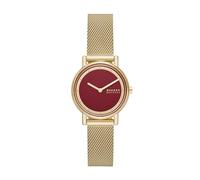 Skagen Signatur Montre pour Femmes, Mouvement à Quartz, Bracelet en Acier Inoxydable Ou en Cuir, Ton Or et Brun, 30Mm