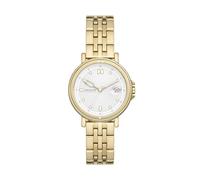 Skagen Signatur Montre pour Femmes, Mouvement à Quartz, Bracelet en Acier Inoxydable Ou en Cuir, Ton Or et Blanc, 34Mm