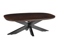 Skagen-table basse ovale en bois foncé et métal