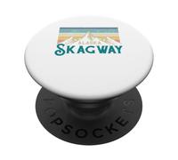 Skagway Alaska Vintage Mountains Nature Cadeau Souvenir PopSockets PopGrip Adhésif