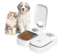 SKAILING Distributeur Automatique de Croquettes pour Chat 2 Repas, avec Affichage LED et Mode économie d'énergie, pour Chat et Chien