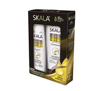 SKALA Coffret huile d'argan, shampooing et après-shampoing, 325 ml, cheveux secs et abîmés, hydratant et brillance intense, végétalien, cruelty free et adapté pour la méthode Curly