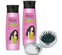 SKALA Expert Maïs Cachos - Crème pour Traitement Cheveux Bouclés - Formule 2 en 1 Effet Conditionné et Démêlant - Définition Bouclés Force et Résistance (2 Shampooings, Brosse)