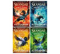 Skandar Series 4 Books Collection Set By A.F. Steadman (Skandar and the Chaos Trials, Skandar and the Phantom Rider, Skandar and the Unicorn Thief & Skandar and the Skeleton Curse)