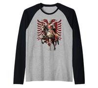 Skanderbeg Drapeau de l'Albanie et du Kosovo pour Un Fier Manche Raglan