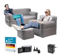 Skandika Canapé Gonflable Easy Air | Canapés/Fauteuil Gonflable, avec Pompe Rechargeable USB, 1-2 Personnes, Max 200 kg, lit d'appoint | Mobilier pneumatique, Camping, Outdoor (Ensemble Premium)