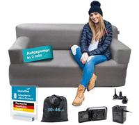 Skandika Canapé Gonflable Easy Air Premium Double | Sofa Gonflable 1 à 2 Personnes, Pompe électrique USB-C, Max 200 kg, Sac de Transport | Camping, Balcon, terrasse, extérieur
