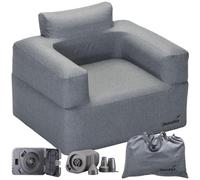 Skandika Canapé Gonflable Easy Air Single | Canapé Gonflable d'extérieur, avec Pompe électrique Rechargeable Via USB, pour 1 Personne, lit d'appoint, Max 200 kg, Sac de Transport | Camping