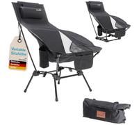 Skandika Chaise de Camping Compact Flex | Chaise Pliable supporte jusqu'à 200 kg, Petite, Stable, légère, Rembourrage Confortable | Siège Pliant de pêche, Chaise Pliante Plage