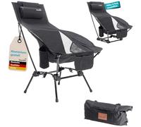 Skandika Chaise de Camping Compact Plus | Chaise Pliable supporte jusqu'à 200 kg, Petite, Stable, légère, Rembourrage Confortable | Siège Pliant de pêche, Chaise Pliante Plage