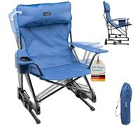 Skandika Chaise de Camping Linnea | Siège de Camping, Chaise à Bascule, Max 120 kg, Pliable, légère, rembourrée et Confortable avec Coussin | Chaise Pliante, Chaise de pêche, pour Les Festivals