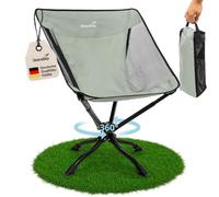Skandika Chaise de Camping pivotante Compact 360 | Chaise Pliante, Chaise de pêche, Max 100 kg, compacte, pivotante à 360 degrés, Stable, légère, rembourrée pour Plus de Confort | Chaise de Camping