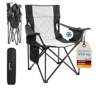 Skandika Chaise de camping Quilta | Chaise pliante confortable avec compartiment réfrigérant, max 150 kg, pliable, porte-boissons, sac de transport | Pour le camping, les festivals, la pêche, la plage
