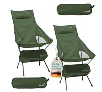 Skandika Chaise de Camping Solig | Chaise Pliante, Charge maximale 120 kg, Cadre en Acier, Dossier rembourré, Inserts en Maille | Chaises de Camping, Plein air, Balcon, Jardin (Lot de 2 / Vert)