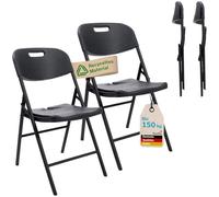 Skandika Chaise Pliante MASI | Siège Pliant, Lot de 2, Poids : 4 kg, Max 150 kg, résistante aux intempéries, Montage sans Outils | Chaise de Camping Pliante, pour Festivals, Jardin, Balcon