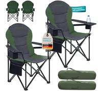 Skandika Chaises de Camping Relax Comfort, Lot de 2 | Chaises Pliantes avec Porte-Boisson et Compartiment réfrigérant, Max 160 kg, Pliables, légères | Chaises pour Festivals, pêche