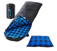 Skandika Dundee Flannel Sac de couchage avec oreiller - Noir
