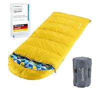 Skandika Dundee Junior - Sac de Couchage Enfants Camping Plein air pour Enfants, Doublure intérieure en Flanelle de Coton, Hydrofuge, température Confort de 13 à 3°C, 175 x 70 cm (Jaune)