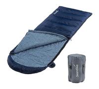 Skandika Dundee Sac de Couchage en Flanelle | Sac de Couchage en Coton pour Adulte, couplable, 3 Saisons, jusqu'à -20 °C, 220 x 80 cm, pour l'hiver, Le Camping, la randonnée (Indigo/Zip à Droite)