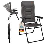 Skandika Fauteuil Kvist | Chaise de Camping Pliable, Fauteuil Pliant en Aluminium et Acier, Dossier réglable sur 4 Positions, Max.150 kg, rembourrée, Appui-tête | Chaise, Camping, Jardin