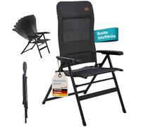 Skandika Fauteuil Pliant Lepola XL | Chaise de Camping Pliable en Aluminium, Siège de Jardin, Dossier réglable sur 7 Positions, rembourrée, Dossier Haut, accoudoirs, Appui-tête