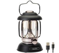 Skandika Forsol Lampe de camping LED de style rétro | Rechargeable, intensité variable, batterie 4400 mAh | Lanterne pour camping, jardin, décoration, randonnée (Noir)