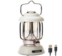Skandika Forsol Lampe de camping LED de style rétro | Rechargeable, intensité variable, batterie 4400 mAh | Lanterne pour camping, jardin, décoration, randonnée (Blanc)