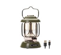 Skandika Forsol Lampe de camping LED de style rétro | Rechargeable, intensité variable, batterie 4400 mAh | Lanterne pour camping, jardin, décoration, randonnée (Vert)