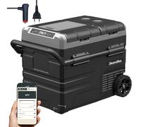 Skandika Glacière Routa 35-55L | +20 ° à -20 °C | connectée, Mini Frigo 2 Zones, réfrigérateur électrique 12v 220v, silencieuse, Mode éco | Camping Voiture Caravane Camping-Car (45 litres)