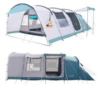 Skandika Hafslo Sleeper Protect Tente tunnel pour camping, 4/5/6 personnes, imperméable, fond de tente cousu, colonne d'eau de 5000 mm, auvent, cabine de couchage noire, tente de camping, tente