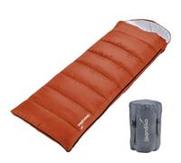 Skandika Iceland Sac de Couchage avec Doublure intérieure en Polycoton pour Adultes, couplé, 3 Saisons, jusqu'à 5 °C, 220 x 80 cm, Sac de Compression, Hiver, extérieur, Camping, randonnée (Cayenne)