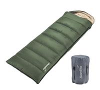 Skandika Iceland Sac de couchage couverture avec doublure intérieure en polycoton pour adulte, coupable, 3 saisons, jusqu'à 5 °C, 220 x 80 cm, sac de compression, pour hiver, camping, randonnée (vert