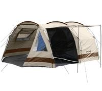 Skandika Kambo Tente Tunnel pour 6 Personnes | Tente avec Cabine de Couchage 6 Places, étanche avec Une Colonne d'eau de 3000, Hauteur de 2 m, 3 entrées, Marquise, avancée | Tente de Camping (Beige)