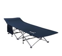 Skandika Lit de Camping Viia | Lit Pliant Confortable, Grande Surface de Couchage Robuste, Pliable, Poche latérale | Lit de Camping pour Camper, Festival, Maison