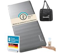 Skandika Matelas Gonflable Easy 3D Premium Flex | Matelas pneumatique pour 1 Personne, 200 x 85 x 12 cm, Pompe USB-C, Mousse, Max 150 kg | Plein air, Camping, lit pneumatique