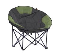 Skandika Moonchair Deluxe XXL - Siège Fauteuil de Camping Pliable - Cadre Acier - Robuste- Jusqu' à 150kg - Gris/vert