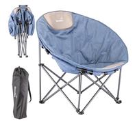 Skandika Moonchair Kupari/Kupari XL | Fauteuil de Camping Pliable, Max 150 kg, Rembourrage Moelleux, Sac de Transport, siège Confortable et Pliant | Extérieur, Jardin, Balcon (Bleu, Kupari)