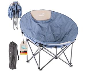 Skandika Moonchair Kupari XL | Fauteuil de Camping Pliable, Poids Max. de l'utilisateur 150 kg, Rembourrage Moelleux, Sac de Transport, siège Confortable Pliant | Extérieur, Jardin, Balcon