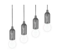 Skandika Narvik Set de 4 lampes suspendues - Gris