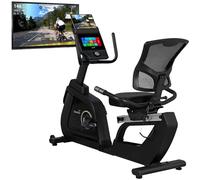 Skandika P14 Comfort Ergomètre couché | Vélo d'appartement avec écran tactile, ordinateur multimédia, 32 niveaux de résistance, jusqu'à 150 kg et 190 cm, Bluetooth, connectivité App | Vélo de fitness