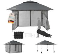 Skandika Pavillon Solvorn 3 x 3 m Plus | Tonnelle Pliable Pop Up, Structure Acier, moustiquaire, 9 m², Hauteur 2,8 m, mécanisme à Une Main, Protection UV 50+, résistant aux intempéries, Ignifuge