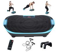 Skandika Plateforme Vibrante V2, 99 Niveaux D'intensité Oscillation 6 - 13 Hz, 3 programmes, Plaque Vibrante, Poignées et Bandes Amovibles, Écran LED, Surface Antidérapante, Télécommande, Max 120KG