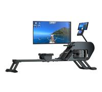 Skandika Rameur Nemo III Hybrid | résistance à l'eau et magnétique, 32 Niveaux de résistance, 15 programmes, jusqu'à 200 cm, Compatible avec App | rameur à Eau, Appareil de Fitness pour la Maison