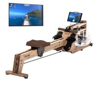 Skandika rameur à Eau Styrke | Conçu et fabriqué en Allemagne, rameur d'appartement en Bois, frêne Massif, Bluetooth, Compatible avec appli Kinomap