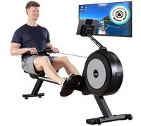 Skandika Rameur D'appartement Autoalimenté Njord P6-G, 32 Niveaux de Résistance, Écran LCD, Rameur Magnétique, Support Tablette, Bluetooth, Kinomap, Silencieux sans Entretien, Max 135KG