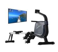 Skandika Rameur Pliable D’Appartement Njord, 16 Niveaux de Résistance, Qualité Studio, 12 Programmes, Écran LCD inertie 8KG, Rameur Magnétique, Kinomap, Rail 128cm, Support Tablette, Max 180KG