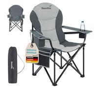 Skandika Relax Comfort - Chaise Pliante Camping Confortable avec Porte-Boisson et Compartiment Isotherme - Max 160 kg - Sac de Transport