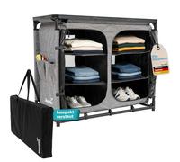 Skandika Ruoka Armoire de camping | Armoire haute, système d'emboîtement sans outils, 83 cm de haut, 6 compartiments avec étagères, sac de transport, cuisine de camping, charge maximale 50 kg
