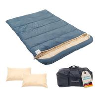 Skandika Sac de Couchage Double Oppdal 230 | Sac de Couchage rectangulaire Adultes, 230 × 160 cm, 2 Personnes, 3 Saisons, jusqu'à 7 °C | Compact, léger, Chaud | Plein air, Camping, randonnée